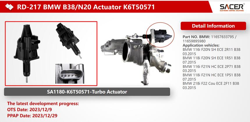 BMW B38/N20 Actuator K6T50571